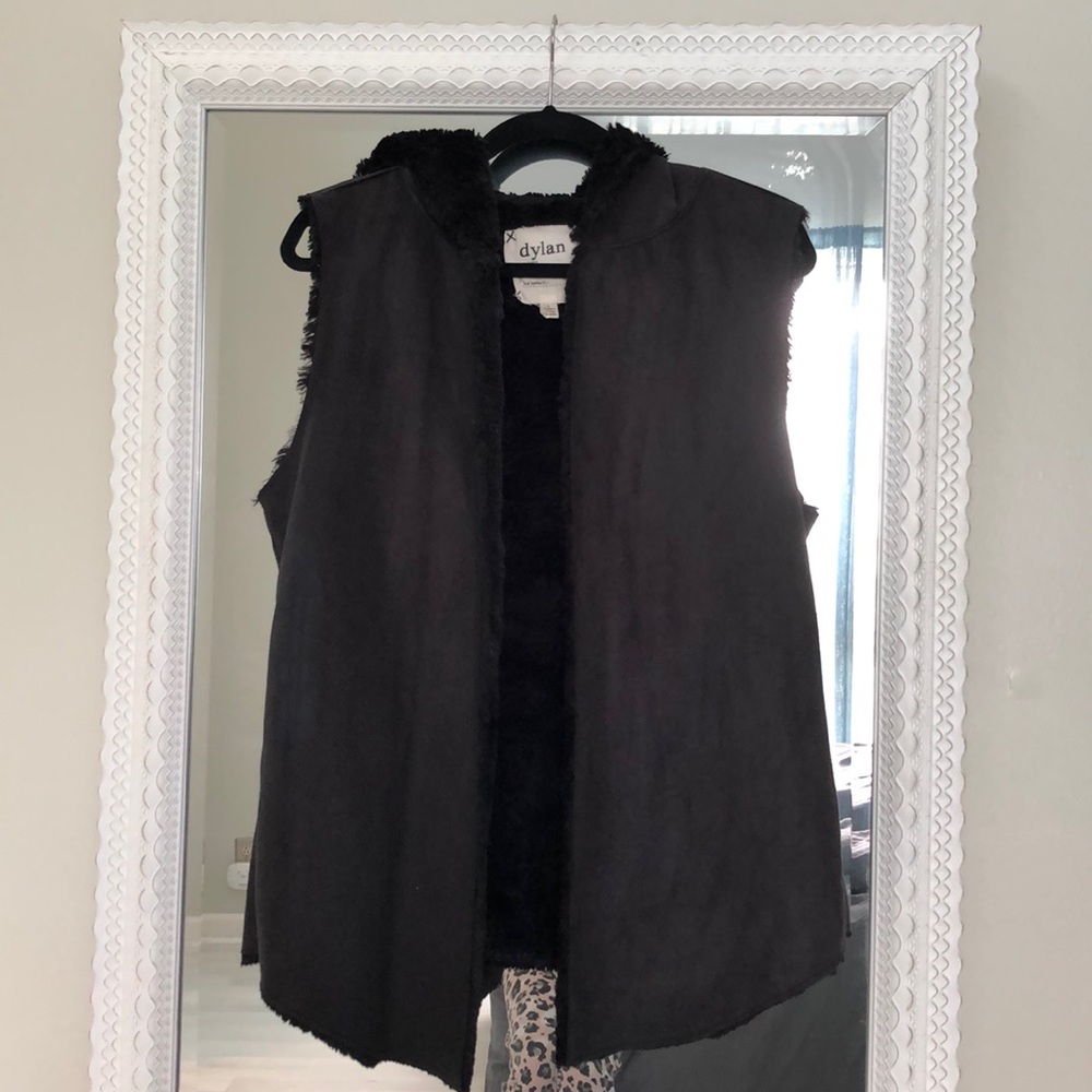 Dylan suede/faux fur hooded vest